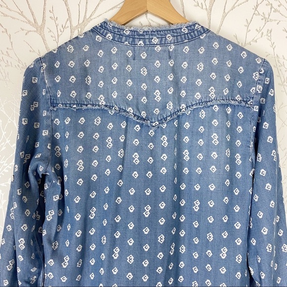 ANTHROPOLOGIE CLOTH & STONE Chambray Mary Lou Shirt Dress XS Coastal Casual - Picture 9 of 15